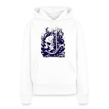 Totenkopf am Meer - Frauen Premium Bio Hoodie - Weiß - Vorne - Julia (174cm)