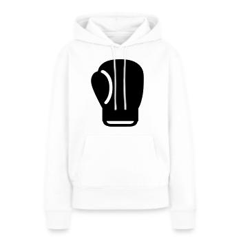 gant de boxe - Sweat à capuche Premium bio Femme - blanc - Devant - Julia (174cm)