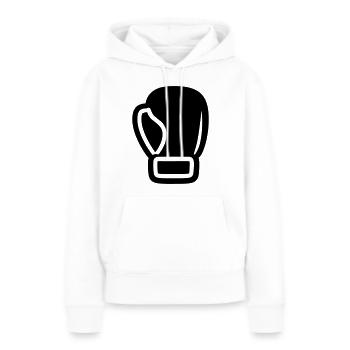 gant de boxe - Sweat à capuche Premium bio Femme - blanc - Devant - Julia (174cm)