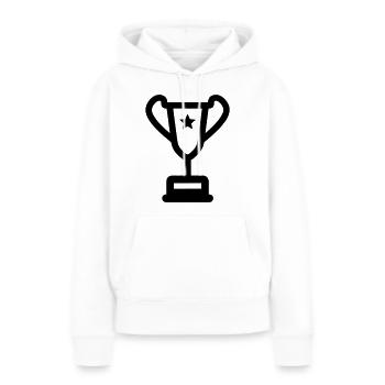 trophée - Sweat à capuche Premium bio Femme - blanc - Devant - Julia (174cm)