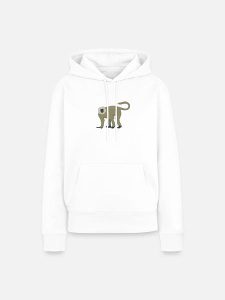 Eleganter Langur - Frauen Premium Bio Hoodie - Weiß