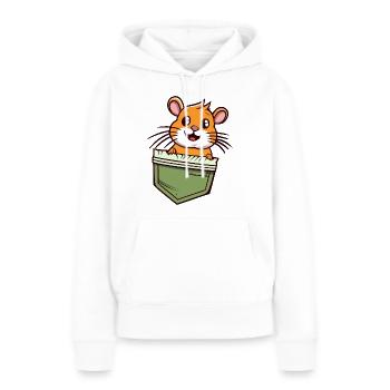 Hamster in der Tasche süßes und lustiges Geschenk - Frauen Premium Bio Hoodie - Weiß - Vorne - Julia (174cm)