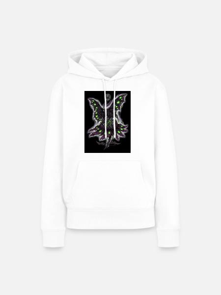 Nekro-Motten-Motte - Frauen Premium Bio Hoodie - Weiß