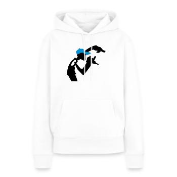 Rappeur - Sweat à capuche Premium bio Femme - blanc - Devant - Julia (174cm)