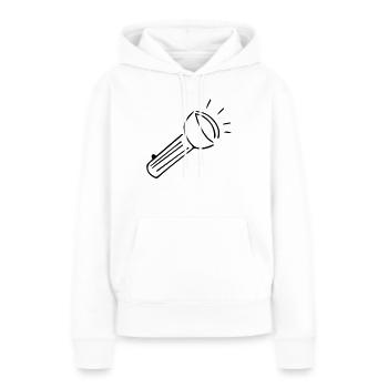 Taschenlampe,hell,Ausrüstung,geführt,Beleuchtung - Frauen Premium Bio Hoodie - Weiß - Vorne - Julia (174cm)