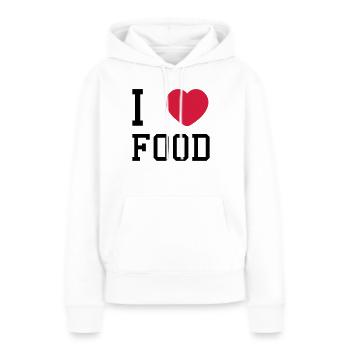 i heart food - Sweat à capuche Premium bio Femme - blanc - Devant - Julia (174cm)