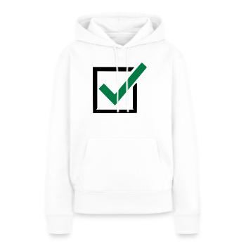 politik - Frauen Premium Bio Hoodie - Weiß - Vorne - Julia (174cm)