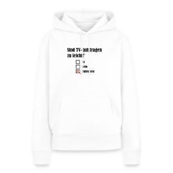 Umfragen-Shirt - Frauen Premium Bio Hoodie - Weiß - Vorne - Julia (174cm)