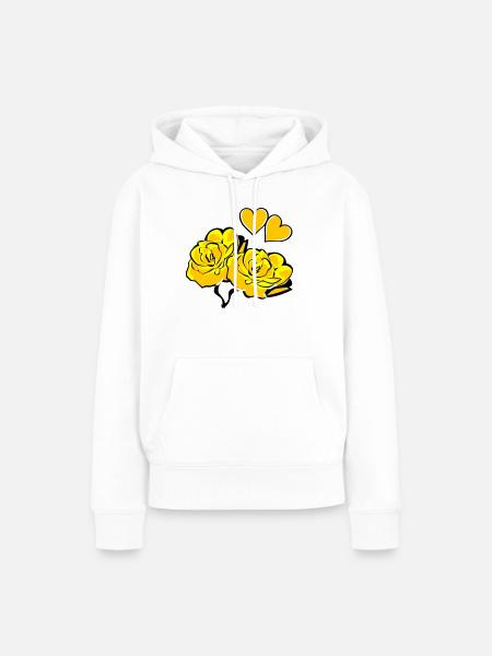 roses - Frauen Premium Bio Hoodie - Weiß