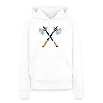 äxte axt - Frauen Premium Bio Hoodie - Weiß - Vorne - Julia (174cm)