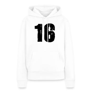16 - Sweat à capuche Premium bio Femme - blanc - Devant - Julia (174cm)