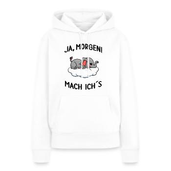 Elefant chillt Mittagsschlaf Pausemodus Feierabend - Frauen Premium Bio Hoodie - Weiß - Vorne - Julia (174cm)
