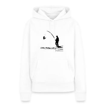 Angeln - Frauen Premium Bio Hoodie - Weiß - Vorne - Julia (174cm)
