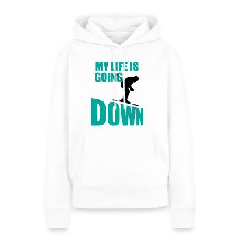 Sports d'hiver - Ski - Après-ski - Cadeau - Sweat à capuche Premium bio Femme - blanc - Devant - Julia (174cm)