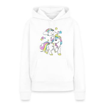 Einhorn - Frauen Premium Bio Hoodie - Weiß - Vorne - Julia (174cm)