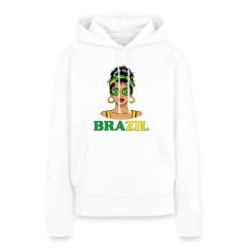Brasilien Flagge Brasilianische Frauen - Frauen Premium Bio Hoodie - Weiß - Vorne - Julia (174cm)