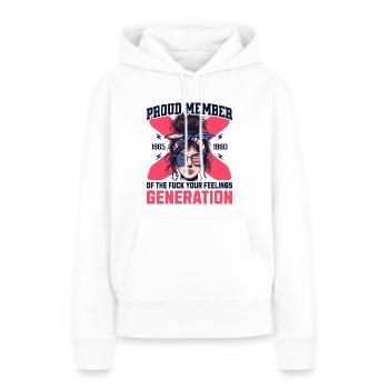 Frau Dutt USA Humor Generation X - Frauen Premium Bio Hoodie - Weiß - Vorne - Julia (174cm)