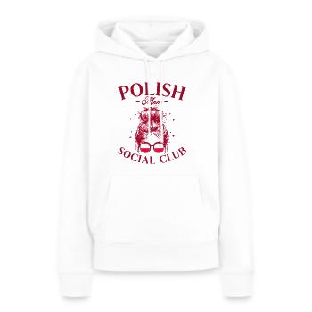 Mère Social Club Maman Polonaise - Sweat à capuche Premium bio Femme - blanc - Devant - Julia (174cm)