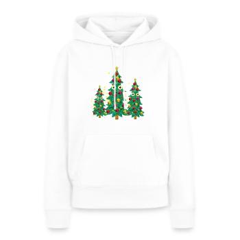 arbre de noël, arbre de noël, noël, famille, - Sweat à capuche Premium bio Femme - blanc - Devant - Julia (174cm)
