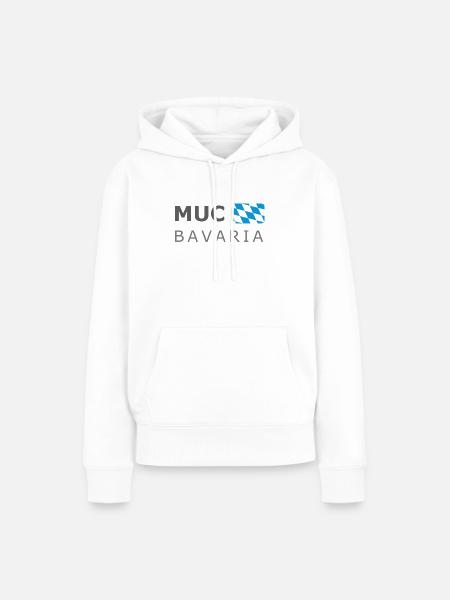 MUC BAVARIA dark-lettered - Frauen Premium Bio Hoodie - Weiß