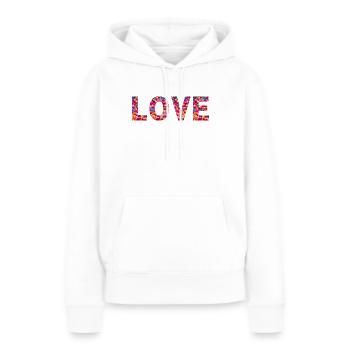 Une typographie sincère - Sweat à capuche Premium bio Femme - blanc - Devant - Julia (174cm)