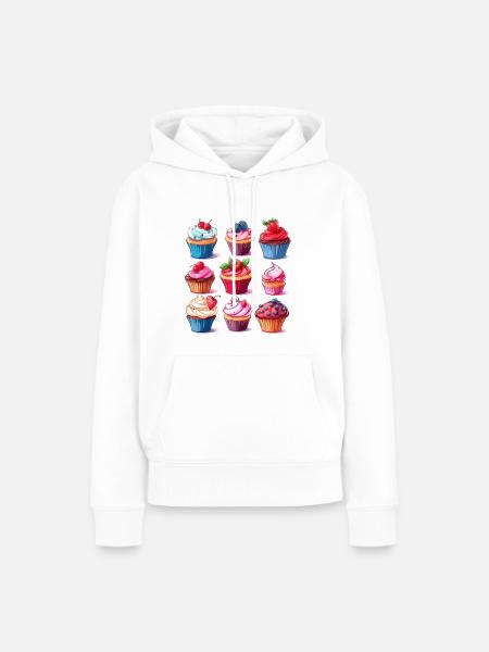 köstliche Cupcakes - Frauen Premium Bio Hoodie - Weiß
