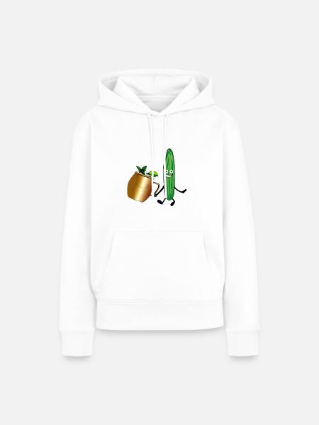 moskow mule,cocktail,gurke,party,comic - Frauen Premium Bio Hoodie - Weiß