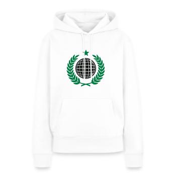 Couronne de laurier (Golf) 02 - Sweat à capuche Premium bio Femme - blanc - Devant - Julia (174cm)