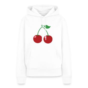 Cerise - Sweat à capuche Premium bio Femme - blanc - Devant - Julia (174cm)