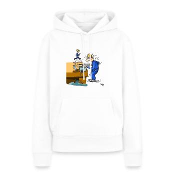 Arbeiter - Frauen Premium Bio Hoodie - Weiß - Vorne - Julia (174cm)