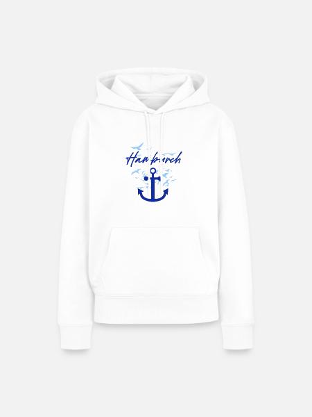 hamburch,hamburg,möwen,anker - Frauen Premium Bio Hoodie - Weiß