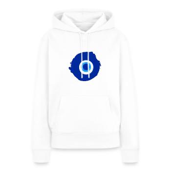 Oeil,Oeil Bleu,Mauvais Œil,Nazar,Fatima - Sweat à capuche Premium bio Femme - blanc - Devant - Julia (174cm)