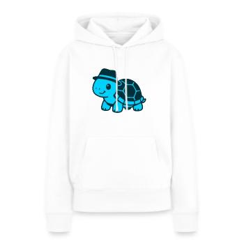 Laufende Schildkröte mit Hut - Frauen Premium Bio Hoodie - Weiß - Vorne - Julia (174cm)