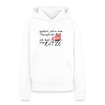 Katze Therapeut - Frauen Premium Bio Hoodie - Weiß - Vorne - Julia (174cm)