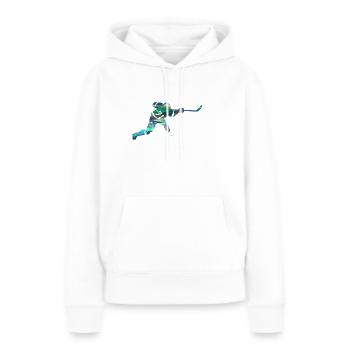 Eishockey, Hockey, Graffiti, bunt, stencil - Frauen Premium Bio Hoodie - Weiß - Vorne - Julia (174cm)