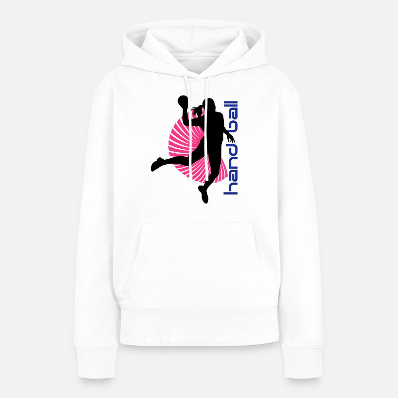 Handball spirale - Sweat à capuche Premium bio Femme - blanc
