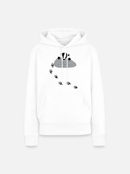 kleiner frechdachs dachs frech spur tierspur pfote - Frauen Premium Bio Hoodie - Weiß