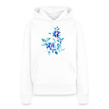 Schöne blaue Blumen Blume blau Sommer sommerlich - Frauen Premium Bio Hoodie - Weiß - Vorne - Julia (174cm)