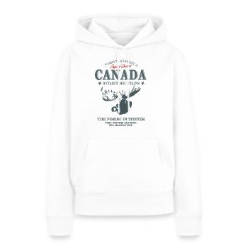 Canada - Moose - Elch - Frauen Premium Bio Hoodie - Weiß - Vorne - Julia (174cm)