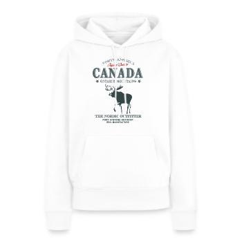 Canada - Moose - Elch - Frauen Premium Bio Hoodie - Weiß - Vorne - Julia (174cm)
