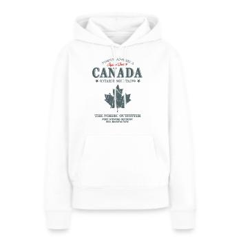Canada -Maple Leaf - Frauen Premium Bio Hoodie - Weiß - Vorne - Julia (174cm)