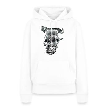 Visage de démon - Sweat à capuche Premium bio Femme - blanc - Devant - Julia (174cm)