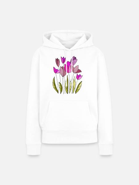 Blumen - Frauen Premium Bio Hoodie - Weiß