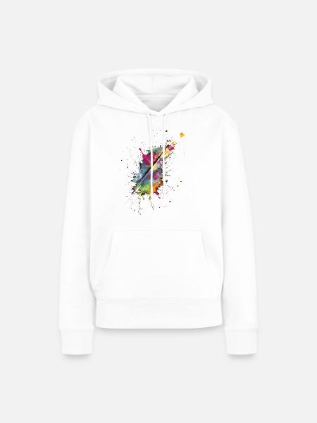 Mehrfarbige Aufgabe - Frauen Premium Bio Hoodie - Weiß