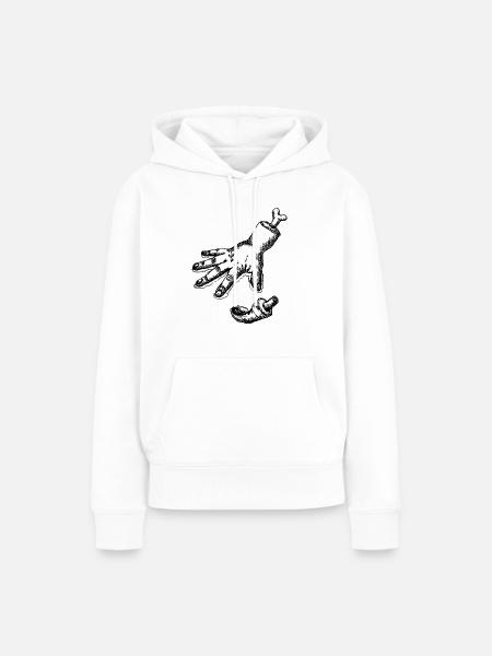KlimakleberHand - Frauen Premium Bio Hoodie - Weiß