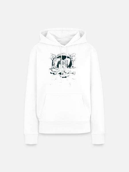 Friedliches Skelett - Frauen Premium Bio Hoodie - Weiß