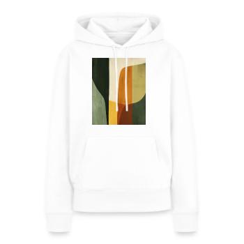 Affiche Minimaliste Geo 1 - Sweat à capuche Premium bio Femme - blanc - Devant - Julia (174cm)