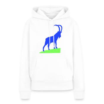 Capricorne - Sweat à capuche Premium bio Femme - blanc - Devant - Julia (174cm)