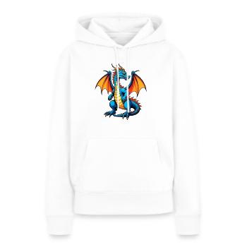 Blauer Dragon - Frauen Premium Bio Hoodie - Weiß - Vorne - Julia (174cm)