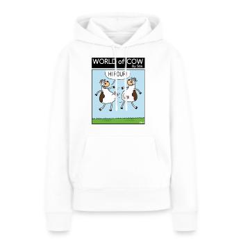 HALLO VIER! - Frauen Premium Bio Hoodie - Weiß - Vorne - Julia (174cm)